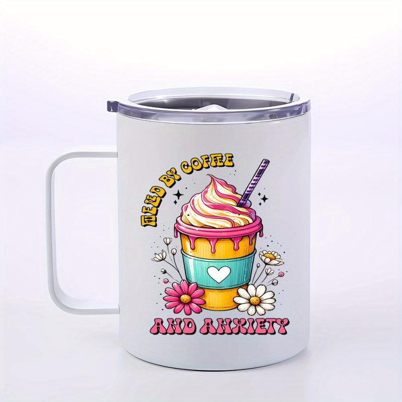 Insulated Stainless Steel Coffee Mug - Funny Animal Print
