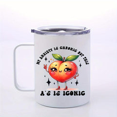 Insulated Stainless Steel Coffee Mug - Funny Animal Print