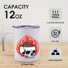 Insulated Stainless Steel Coffee Mug - Funny Animal Print