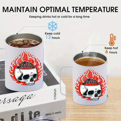 Insulated Stainless Steel Coffee Mug - Funny Animal Print