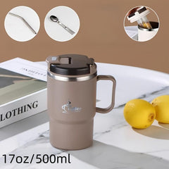Stainless Steel Insulated Coffee Mug 17oz with Lid, Spoon, Tea Infuser