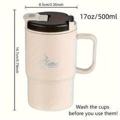 Stainless Steel Insulated Coffee Mug 17oz with Lid, Spoon, Tea Infuser