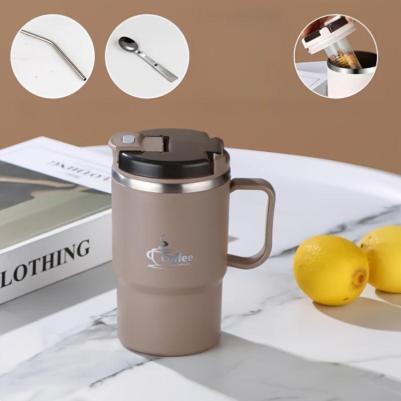 Stainless Steel Insulated Coffee Mug 17oz with Lid, Spoon, Tea Infuser