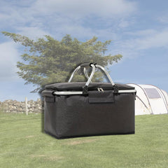 Quick Fold Picnic Basket Insulation Bag Aluminum Foil Lined Storage Basket