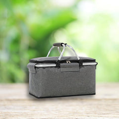 Quick Fold Picnic Basket Insulation Bag Aluminum Foil Lined Storage Basket