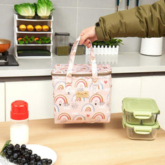 Rainbow Lunch Box Bag Large Capacity Waterproof Insulated for Picnic Camping