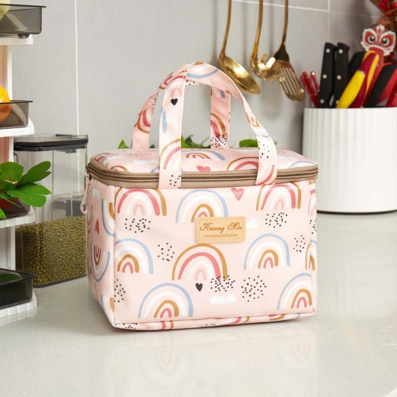 Rainbow Lunch Box Bag Large Capacity Waterproof Insulated for Picnic Camping