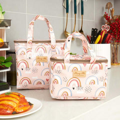 Rainbow Lunch Box Bag Large Capacity Waterproof Insulated for Picnic Camping