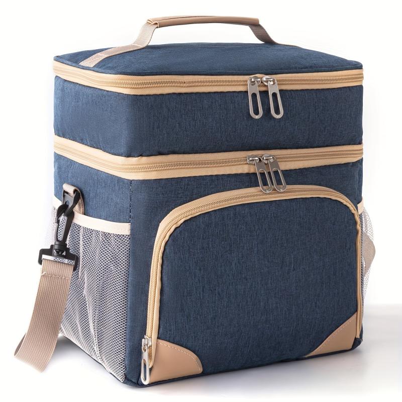 Insulated Leakproof Lunch Bag Double Compartment Waterproof Cooler Bag