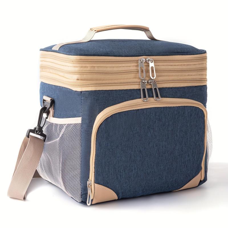 Insulated Leakproof Lunch Bag Double Compartment Waterproof Cooler Bag