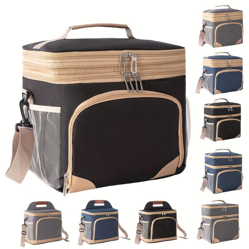 Insulated Leakproof Lunch Bag Double Compartment Waterproof Cooler Bag