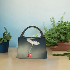 Portable Ladybug Insulated Lunch Bag for School Office Picnics Beach Outings