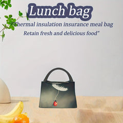 Portable Ladybug Insulated Lunch Bag for School Office Picnics Beach Outings