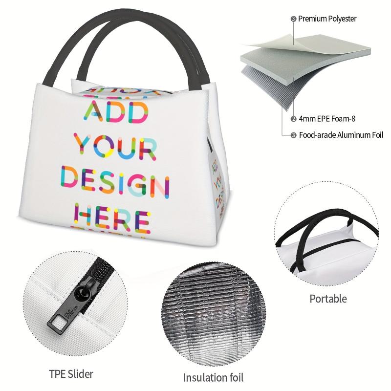 Personalized Colorful Text Tote Bag Insulated Lunch & Cooler Bag