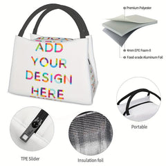 Personalized Colorful Text Tote Bag Insulated Lunch & Cooler Bag