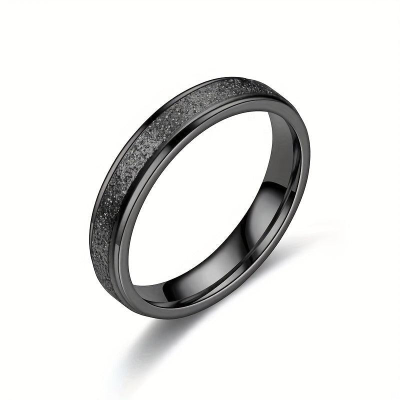 Niche Titanium Steel Frosted Ring For Men Couples 4mm Width