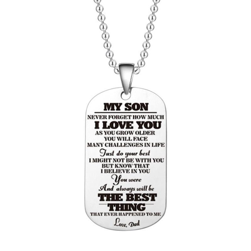 Letter Pendant Necklace & Key Ring Gift From Mom And Dad To Child