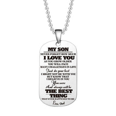 Letter Pendant Necklace & Key Ring Gift From Mom And Dad To Child