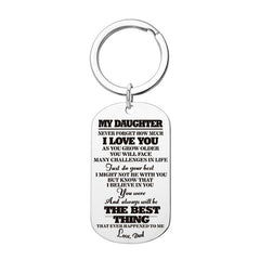 Letter Pendant Necklace & Key Ring Gift From Mom And Dad To Child