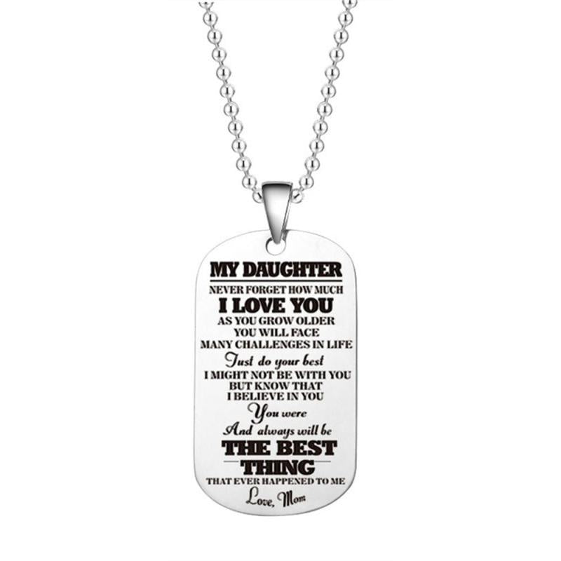Letter Pendant Necklace & Key Ring Gift From Mom And Dad To Child