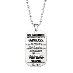 Letter Pendant Necklace & Key Ring Gift From Mom And Dad To Child