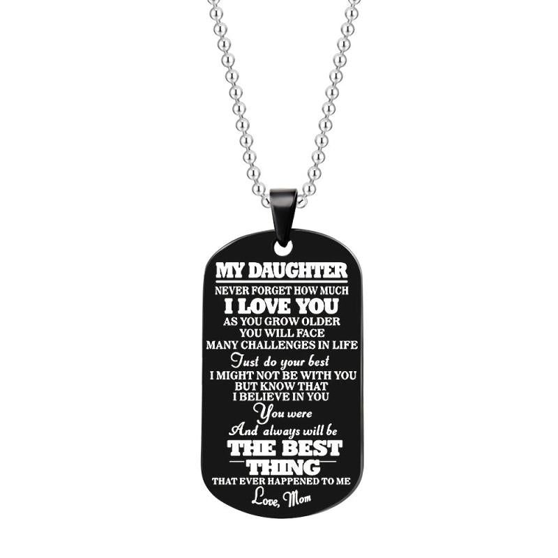 Letter Pendant Necklace & Key Ring Gift From Mom And Dad To Child