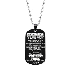 Letter Pendant Necklace & Key Ring Gift From Mom And Dad To Child