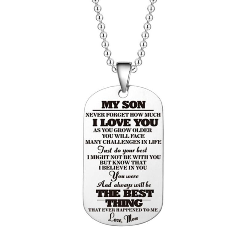 Letter Pendant Necklace & Key Ring Gift From Mom And Dad To Child