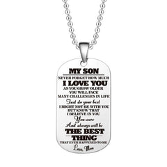 Letter Pendant Necklace & Key Ring Gift From Mom And Dad To Child