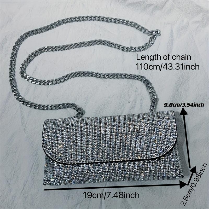 Rhinestone Crossbody Bag Chain Handbag For Wedding Cocktail