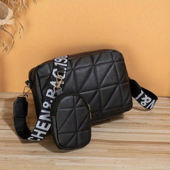 Mini Square Crossbody Bag PU Leather Purse Versatile Shoulder Bag