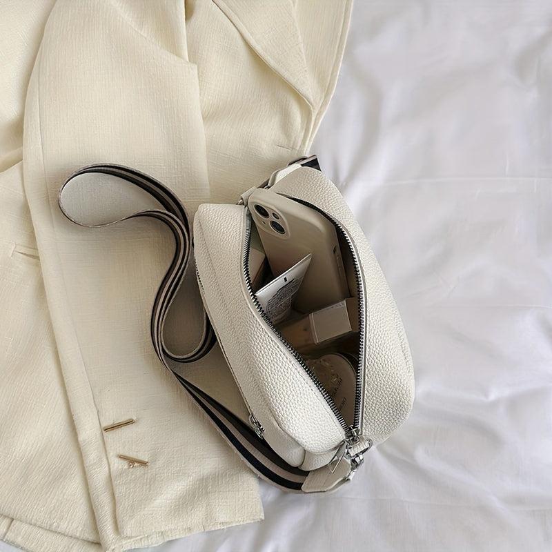 Minimalist Square Zipper Shoulder Bag for Women