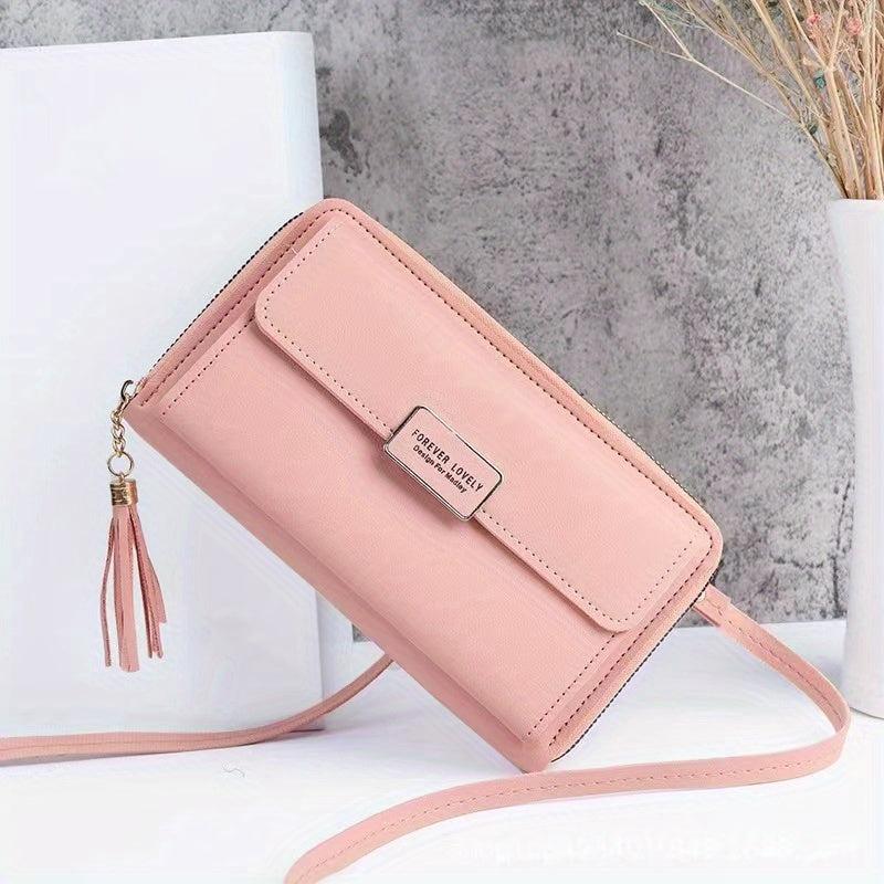Letter Graphic Crossbody Bag Metal Decor Flap Wallet