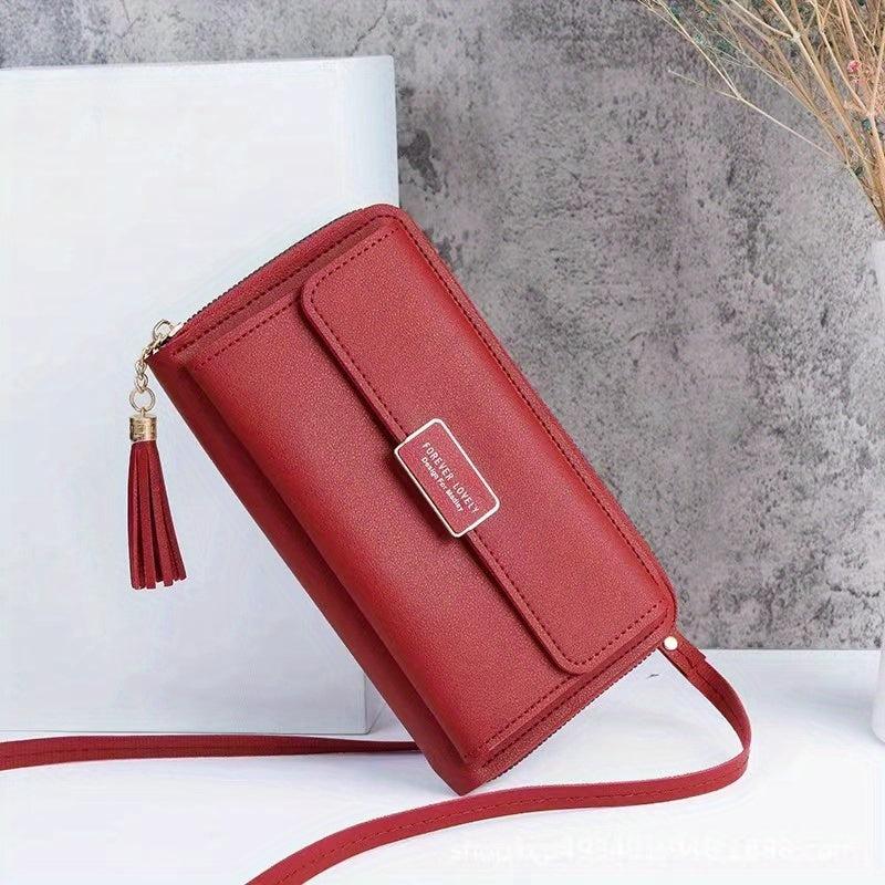 Letter Graphic Crossbody Bag Metal Decor Flap Wallet