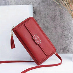 Letter Graphic Crossbody Bag Metal Decor Flap Wallet