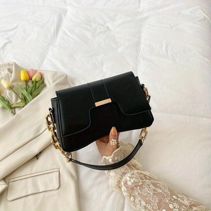 Embroidered Chain Shoulder Bag for Women