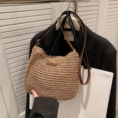 Straw Beach Crossbody Bag Casual Shoulder Bag Women's Summer Handbag Purse