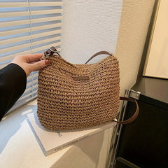 Straw Beach Crossbody Bag Casual Shoulder Bag Women's Summer Handbag Purse