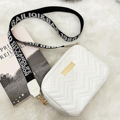 Chevron Quilted Crossbody Bag Women's Small Square Purse Zipper Shoulder Bag