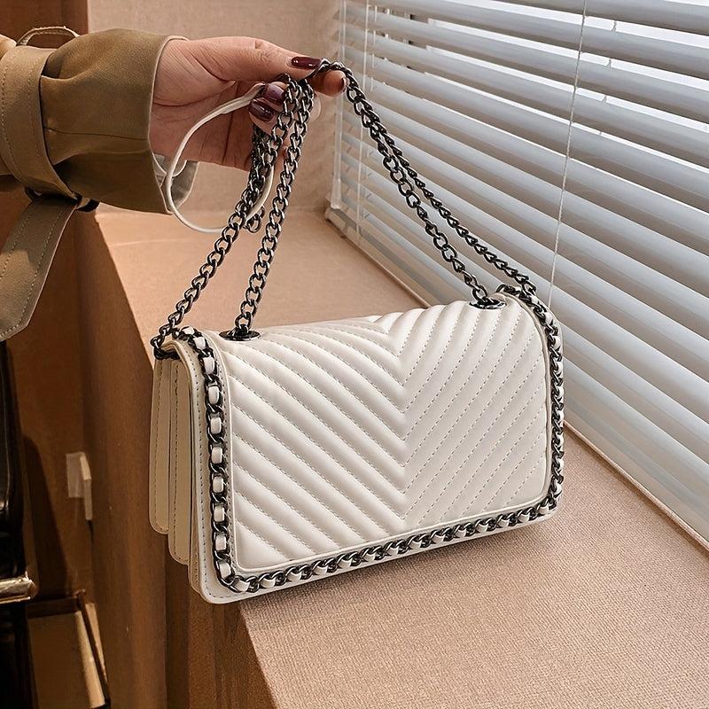Flap Shoulder Bag Square Crossbody Quilted Satchel Bag