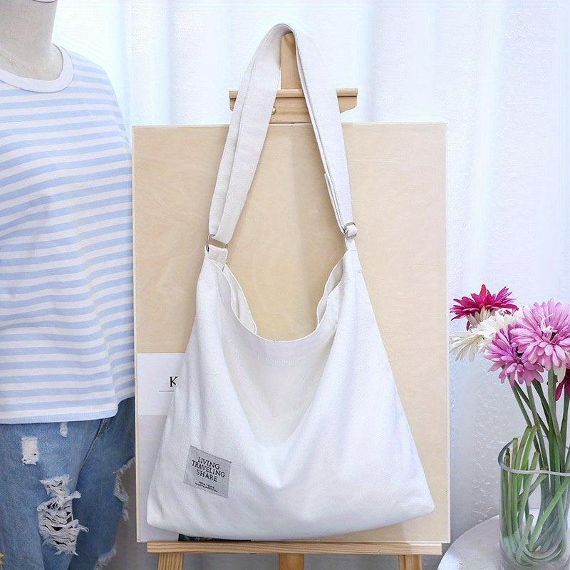 Literary Canvas Hobo Bag Large Capacity Crossbody Bag