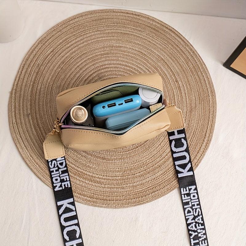 Mini Solid Crossbody Bag PU Leather Shoulder Handbag