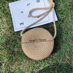 Straw Woven Beach Bag Boho Style Crossbody Purse