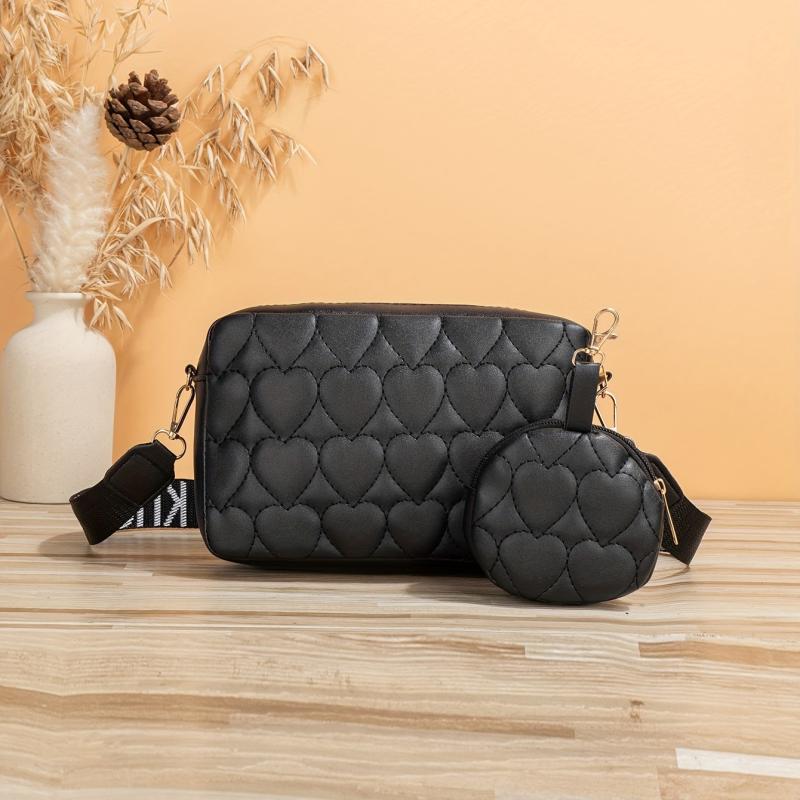 Classic Quilted Crossbody Bag PU Leather Purse Women's Shoulder Handbag