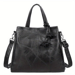 Vintage Large Tote Bag PU Leather Shoulder Crossbody Handbag