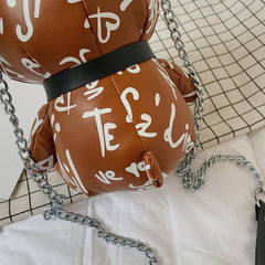 Graffiti Bear Coin Purse Crossbody Bag