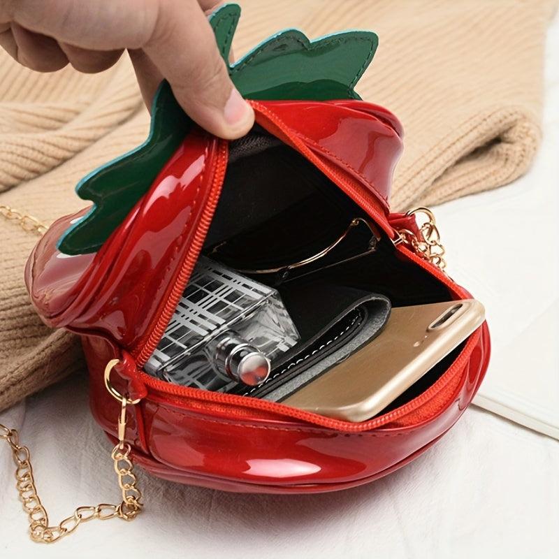 Strawberry Shaped Crossbody Bag Mini Chain Shoulder Bag for Girls & Women