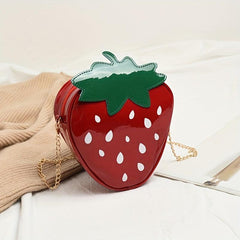 Strawberry Shaped Crossbody Bag Mini Chain Shoulder Bag for Girls & Women