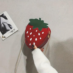 Strawberry Shaped Crossbody Bag Mini Chain Shoulder Bag for Girls & Women