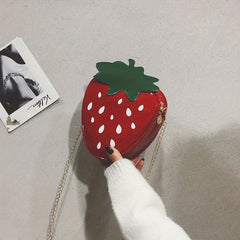 Strawberry Shaped Crossbody Bag Mini Chain Shoulder Bag for Girls & Women